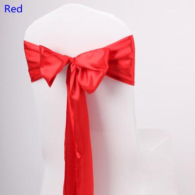 Red Colour satin sash chair high quality bow tie for chair covers sash party wedding hotel banquet home decoration wholesale