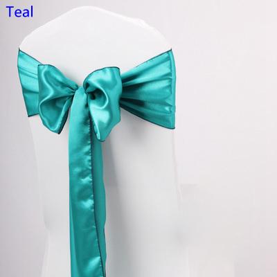 Teal colour satin sash chair high quality bow tie for chair covers sash party wedding hotel banquet home decoration wholesale