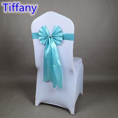 Tiffany colour chair sash long tail butterfly style wedding chair decoration luxury chair bow tie wholesale lycra spandex sash