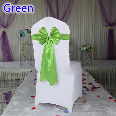 Green colour chair sash long tail butterfly style wedding chair decoration luxury chair bow tie wholesale lycra spandex sash