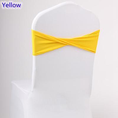 Yellow colour spandex sashes lycra sash for chair cover spandex bands bow tie For Wedding Decoration banquet design for sale