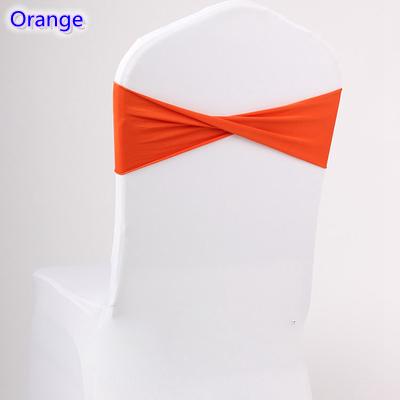 Orange colour spandex sashes lycra sash for chair cover spandex bands bow tie For Wedding Decoration banquet design for sale