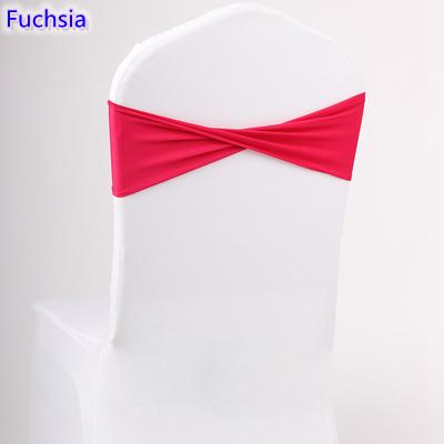 Fuchsia colour spandex sashes lycra sash for chair cover spandex bands bow tie For Wedding Decoration banquet design for sale