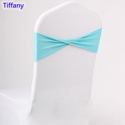 Tiffany colour spandex sashes lycra sash for chair cover spandex bands bow tie For Wedding Decoration banquet design for sale