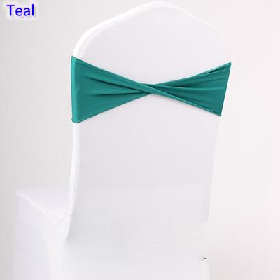 Teal colour spandex sashes lycra sash for chair cover spandex bands bow tie For Wedding Decoration banquet design for sale