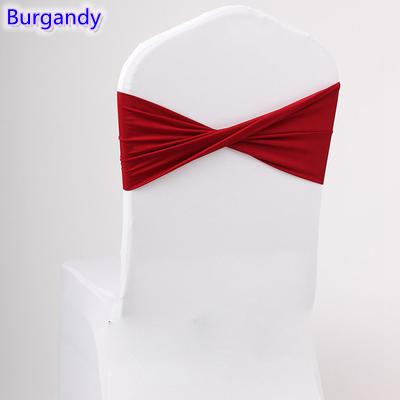 Burgandy colour spandex sashes lycra sash for chair cover spandex bands bow tie For Wedding Decoration banquet design for sale