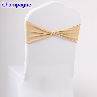 Champagne colour spandex sashes lycra sash for chair cover spandex bands bow tie For Wedding Decoration banquet design for sale