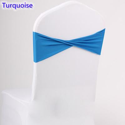 Turquoise colour spandex sashes lycra sash for chair cover spandex bands bow tie For Wedding Decoration banquet design for sale