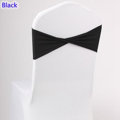 Black colour spandex sashes lycra sash for chair cover spandex bands bow tie For Wedding Decoration banquet design for sale