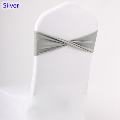 Silver colour spandex sashes lycra sash for chair cover spandex bands bow tie For Wedding Decoration banquet design for sale