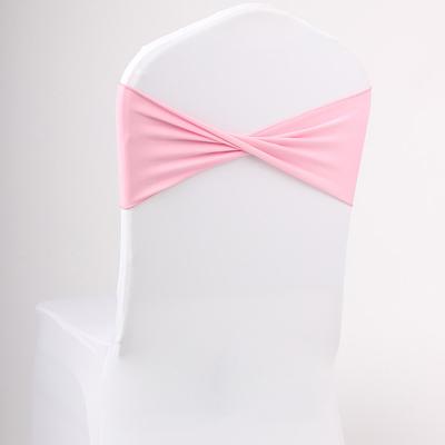 Pink colour spandex sashes lycra sash for chair cover spandex bands bow tie For Wedding Decoration banquet design for sale