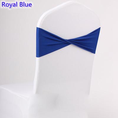 Royal blue colour spandex sashes lycra sash for chair cover spandex bands bow tie For Wedding Decoration banquet design for sale