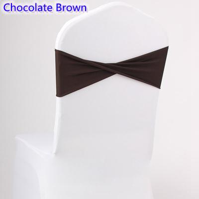 Chocolate brown colour spandex sashes lycra sash for chair cover spandex bands bow tie For Wedding Decoration banquet design for sale