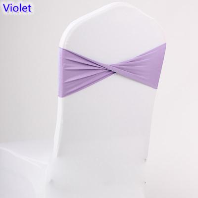 Violet lilac colour spandex sashes lycra sash for chair cover spandex bands bow tie For Wedding Decoration banquet design for sale