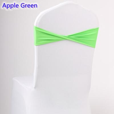 Apple green colour spandex sashes lycra sash for chair cover spandex bands bow tie For Wedding Decoration banquet design for sale