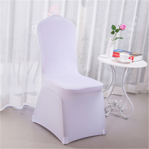 Wolesale White Hotel Chair Covers Wedding Pure Color Thicker Desk Chair Cover Elastic High-end Banquet Chair Cover for Party Decoration H117