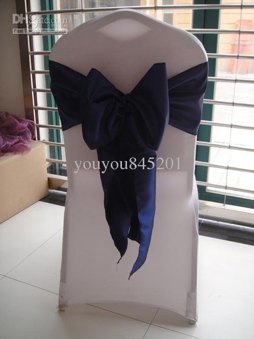 20cm W * 275cm L NAVY BLUE Taffeta Chair Sash With Free Shipping For Wedding,Party,Hotel Decoration Use