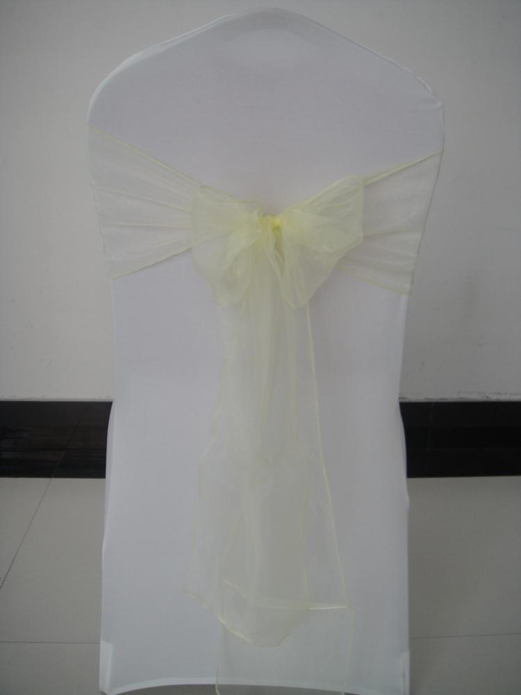 YELLOW LEMON organza chair sash 100pcs a lot with free shipping for wedding,party,hotel decoration use