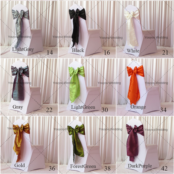 20*275cm Gold Taffeta Chair Sash/Chair Bow 100PCS A Lot With Free Shipping For Wedding,Party,Hotel Decor