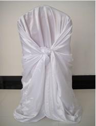 1.1m H*1.4m W White Color Satin Universal Self-Tie Banquet Chair Cover With Free Shipping