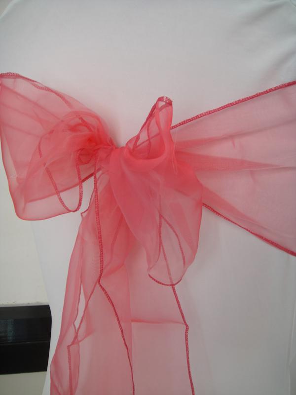 Red Watermelon organza chair sash/chair bow 100pcs a lot free shipping for wedding,party,hotel use