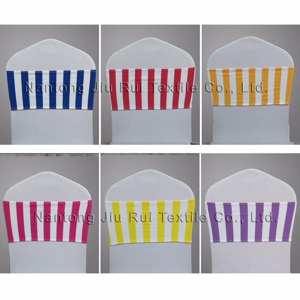 Colorful Spandex Stripe Chair Band 6 Colors For Your Choice 100PCS A Lot With Free Shipping Price