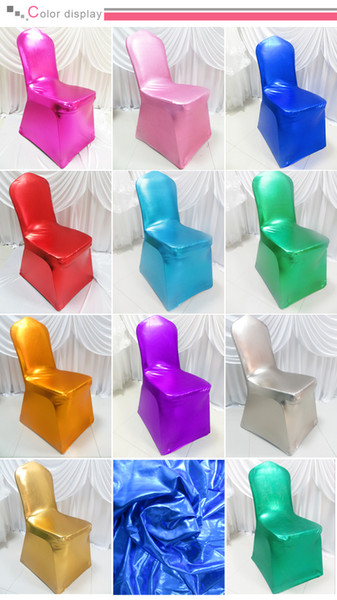 16 Color Bronzing Metallic Elastic Spandex Banquet Chair Cover 100PCS With Free Shipping For Wedding Use