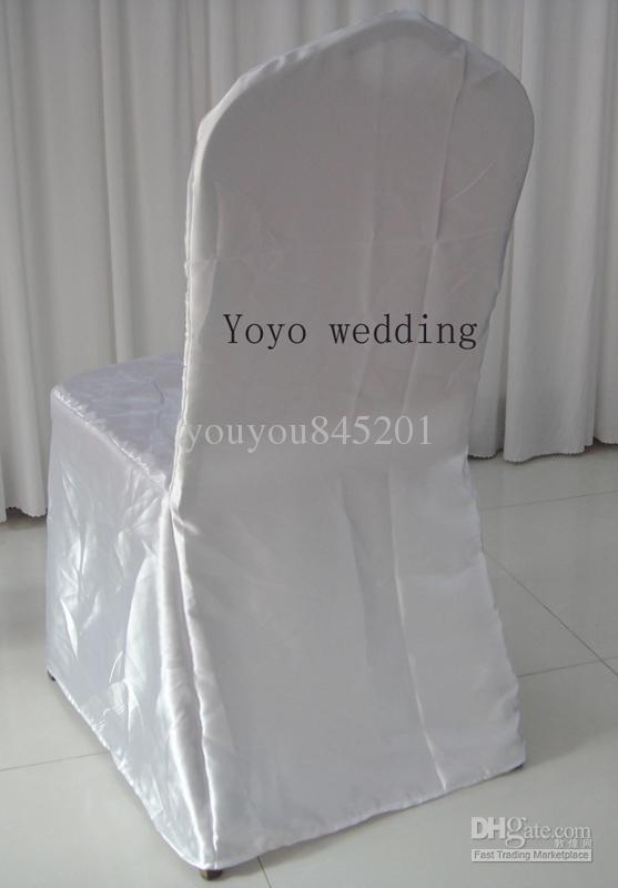 White Color Round Top Banquet Satin Chair Cover 100PCS A Lot For Wedding,Party,Hotel Decoration Use