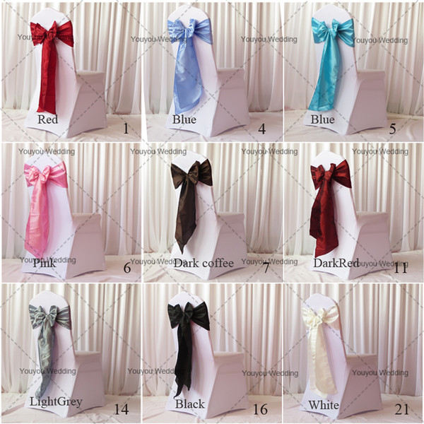 Wholesale-20CM * 275CM Taffeta Chair Sash For Wedding,Party,Hotel Decoration Red/Pink/White/Yellow Wedding Chair Sashes