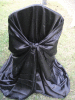 Black Color Self-Tie Universal 80GSM Thin Satin Shinny Chair Cover 100PCS A Lot Wholesale Price For Wedding Use