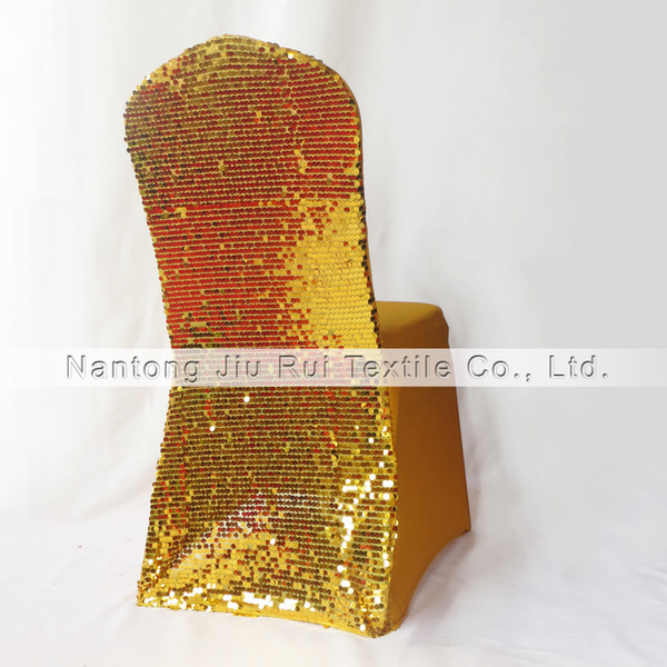 Gold & Silver 2 Color Sequins Back Lycra Banquet Chair Cover 20PCS Free Shipping For Wedding,Party,Hotel Use...