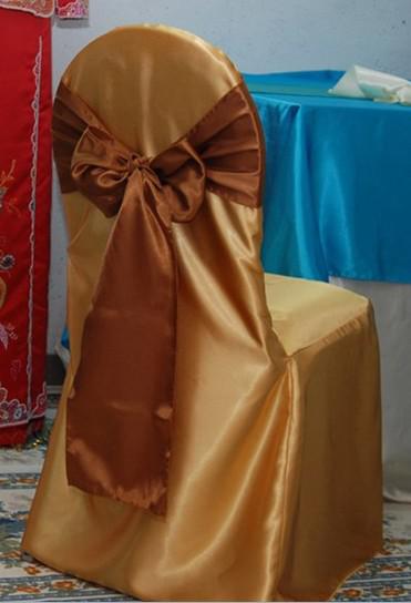 Gold Yellow Banquet Satin Chair Cover 100PCS With Free Shipping For Wedding,Party,Hotel Use Made In China