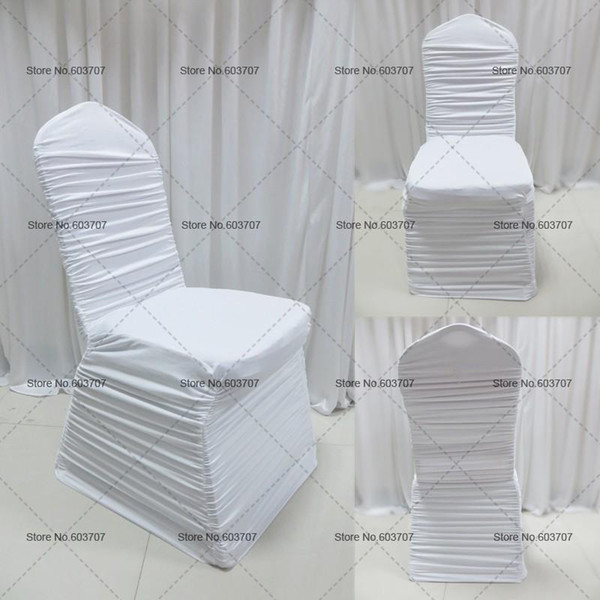 100 pcs Free Shipping Colorful Spandex Lycra Ruffled Chair Cover Ruched Chair Cover For Wedding Decor