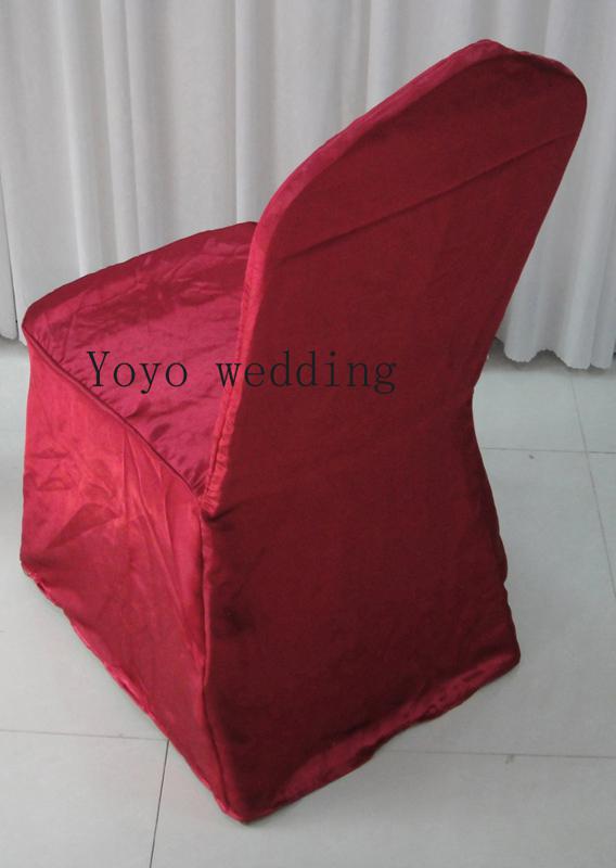 100PCS A Lot Burgundy Round Top Banquet Satin Chair Cover For Wedding Use With Free Shipping