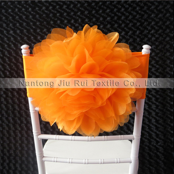 100PCS Free Shipping Orange/Watermelon Red 2 Color For Choice 35cm dia Lycra Chiavari Chair Band For Wedding Use