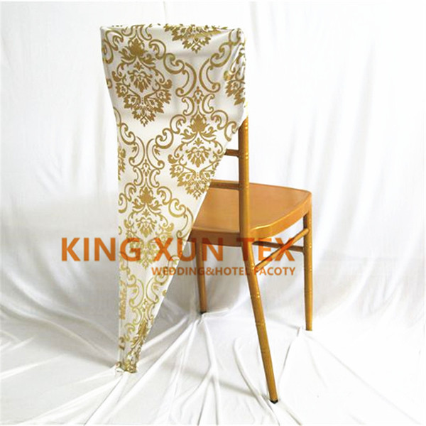 Gold And Silver Color Bronzing Coated Spandex Chair Hood \ Cap For Chiavari Chair Cover Free Shipping