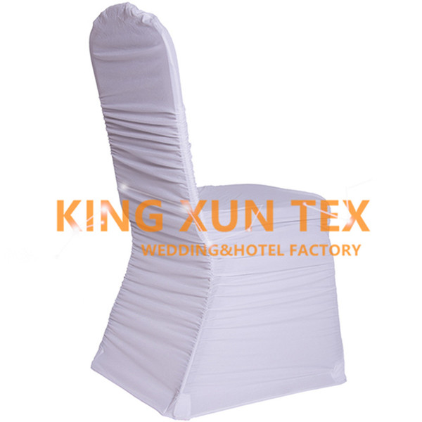 Nice Looking Ruffled Pleated Lycra Spandex Chair Cover Factory Wholesale Price For Wedding Decoration Free Shipping