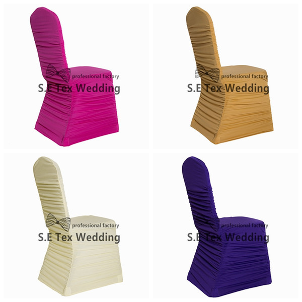 Good Looking All Ruffled Lycra Spandex Chair Cover For Event Decoration Banquet Wedding Chair Cover Free Shipping