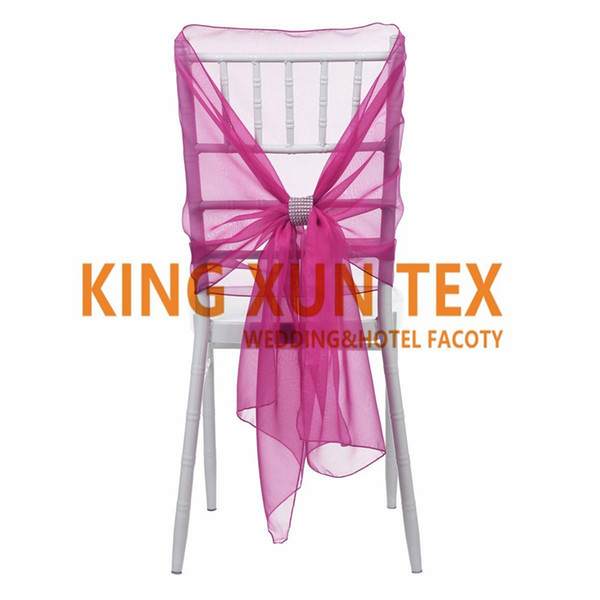 50cm x 150cm Chiavari Organza Chair Cap \ Chair Hood With Diamond Buckle For Wedding Banquet Decoration