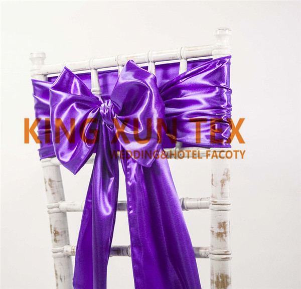 Wholesale 15CM By 275CM Satin Chair Sash \ Chair Bow Fit On Banquet Wedding Chair Cover Free Shipping