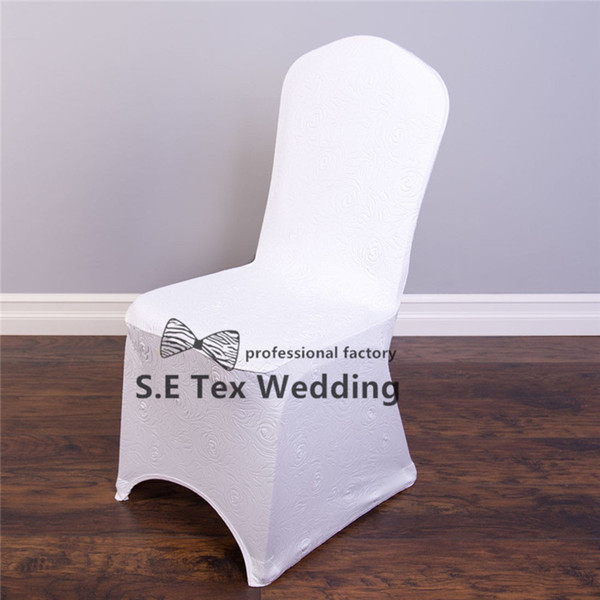 New Design 300gsm Embossed Lycra Spandex Chair Cover For Banquet Wedding Decoration