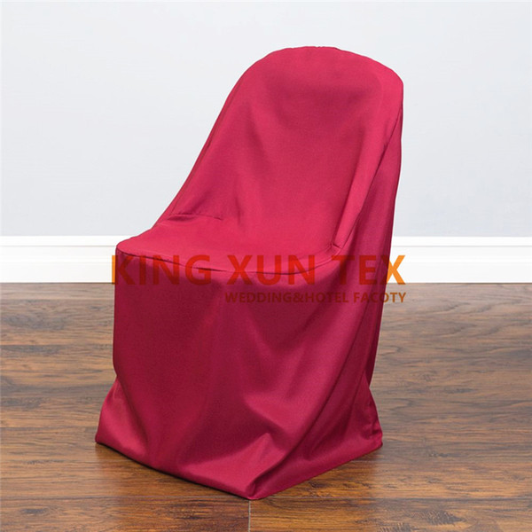 50pcs 100% Polyester Folding Chair Cover For Banquet Wedding Decoration