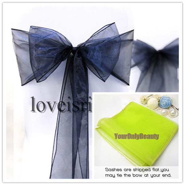 20 colors--25pcs 20cm x 275cm Sheer Organza Sashes Wedding Party Banquet Chair Organza Sash Bow--Lowest Price