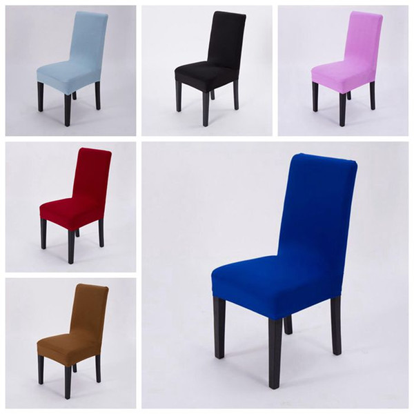 Chair Covers Pure Color Elastic Chair Seat Slipcover Solid Stretch Banquet Chair Cover Dining Room Wedding Party Hotel Decor DHG40