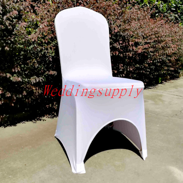 100 Good Quality Spandex Chair cover white Color Universal size Lycra Chair Covers with Arch for Wedding banquet chair cover