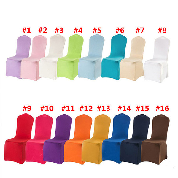 Wolesale hotel hotel chair cover wedding wedding 16 colors with thick white elastic high-end banquet chair cover free shipping