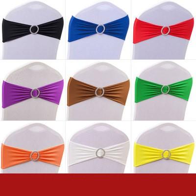 New Arrivals 2019 Chair Cover Sashes Elastic Sash Chair Covers for Weddings Wholesale Colors Spandex Sashes for Chairs Banquet Accessories