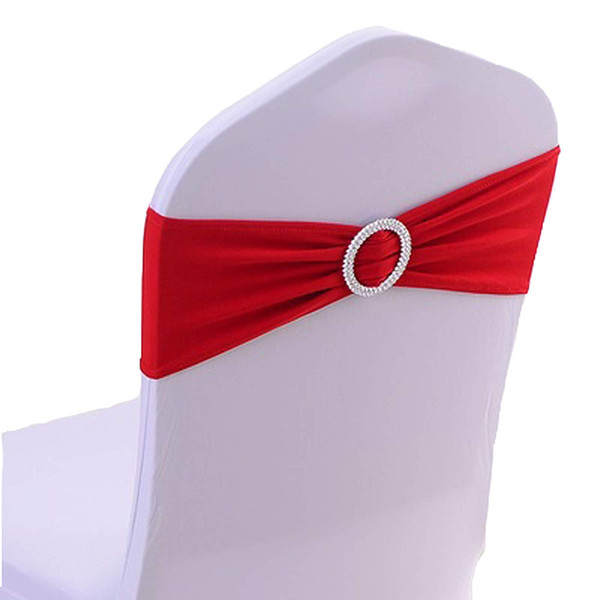 30pcs Spandex Chair Sashes Bows Elastic Chair Bands with Buckle Slider Sashes Bows for Wedding Decorations