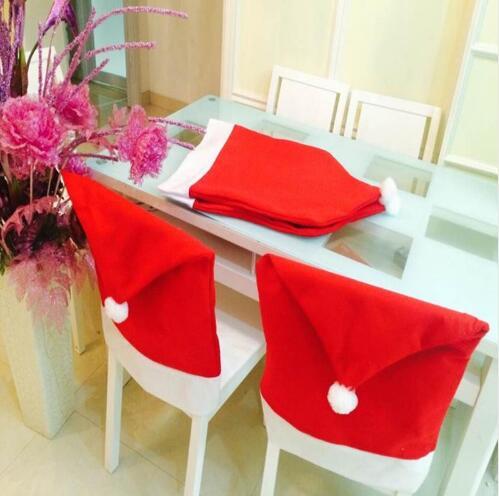 Christmas 4/6pcs Santa Claus Hat Chair Covers Christmas Dinner Table Party Christmas Decor Table New Year Party Supplies