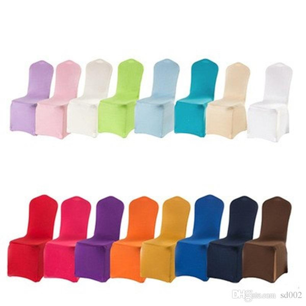 Solid Colors Wedding Chair Covers Brief Style Elastic Force Seat Case Hotel Anquet Party Decorations Supplies Multi Colors 6 4gx ZZ